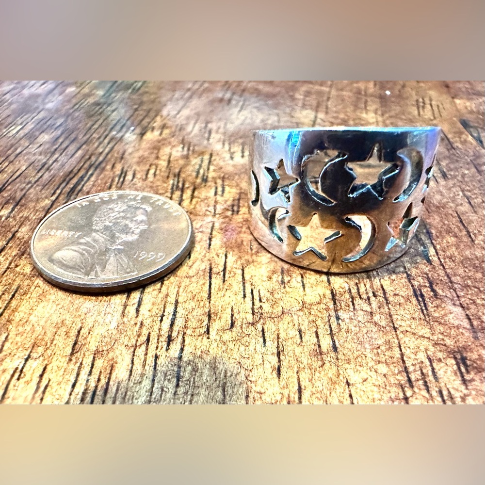 Vintage, Solid Sterling, Star & Moon Ring